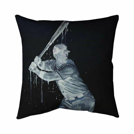 BEGIN HOME DECOR 20 x 20 in. Baseball Player-Double Sided Print Indoor Pillow 5541-2020-SP69